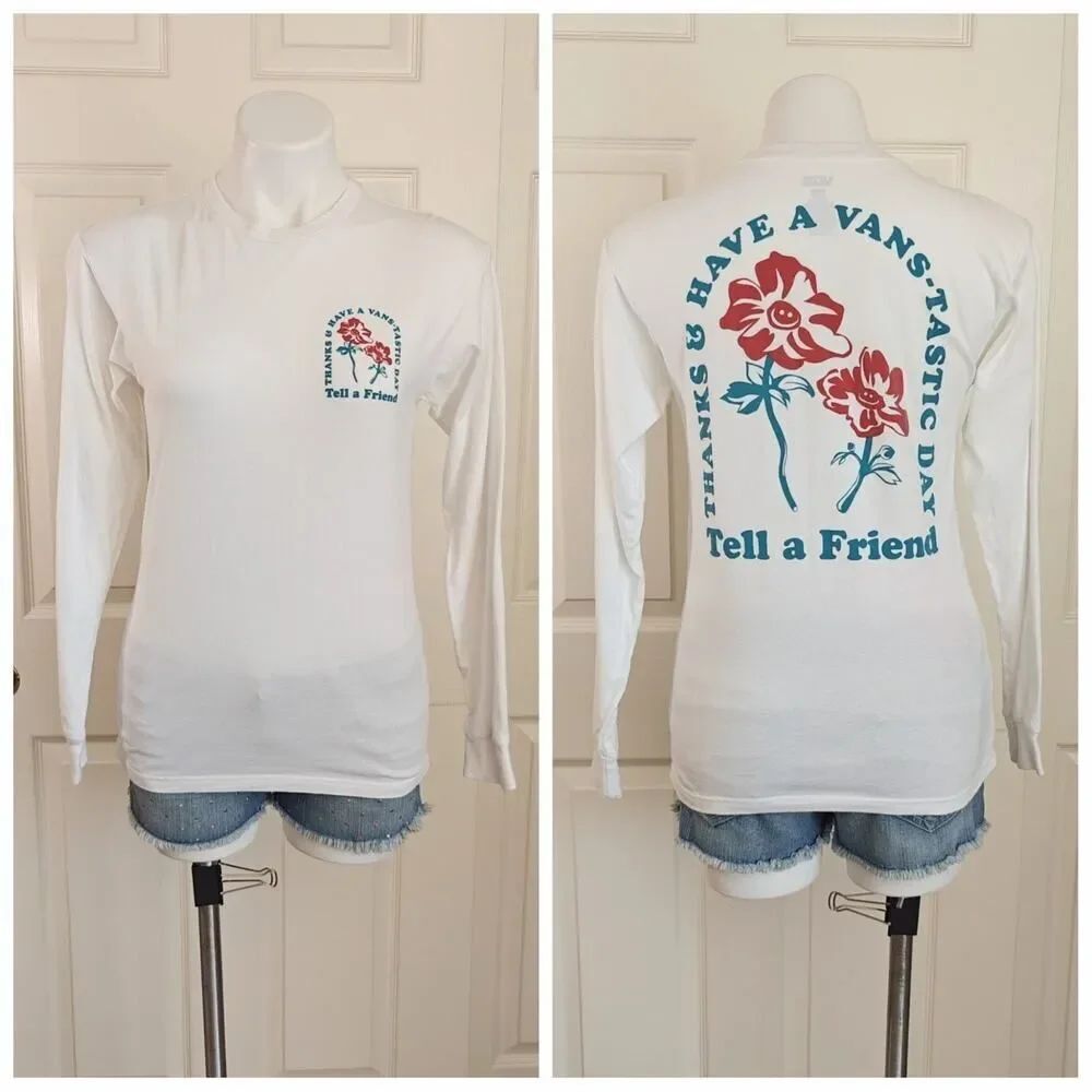 Vans "Have a Vans-tastic Day" long sleeve crewneck tee sz S